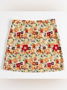 Floral Mini Skirt Cottagecore Y2K Retro Geoffrey Beene Size 12
